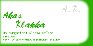 akos klapka business card